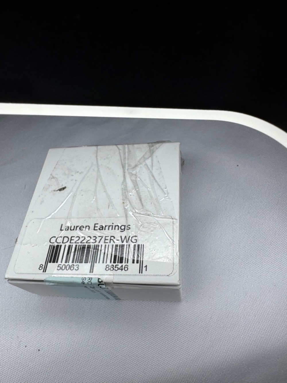 Cate & Chloe Silver Tone Hoop Earrings Rhinestone Gift Box - Picture 8 of 8